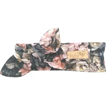 Čelenka Baby in World Dětská čelenka černá růže 3-6m