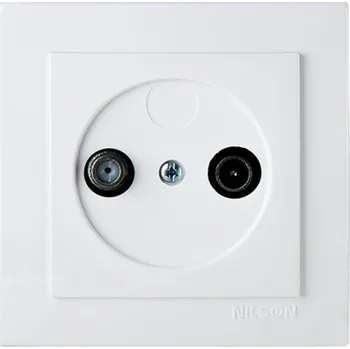 vypínač e2 elektro GmbH Zásuvka TV/SAT, průběžná, bílá ADELE