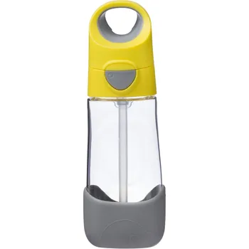 B.box Lahev na pití s brčkem 450 ml, žlutá/šedá