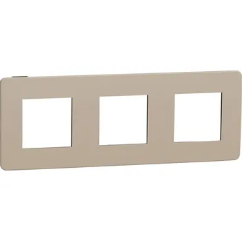 vypínač Krycí rámeček NOVÁ UNICA STUDIO COLOR trojnásobný, Taupe/Černý