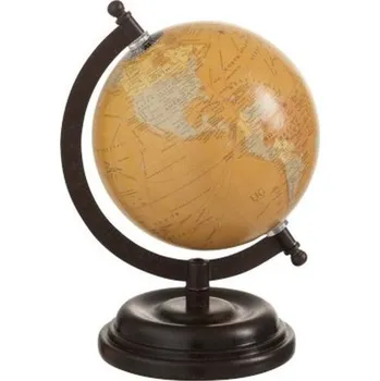 Glóbus Dekorace glóbus na dřevěném podstavci Ochre small - 15*13*21 cm