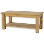 Drewmax ST710 120x60 konferenční stolek masiv borovice rustikal (Voskovaný borovicový stolek)