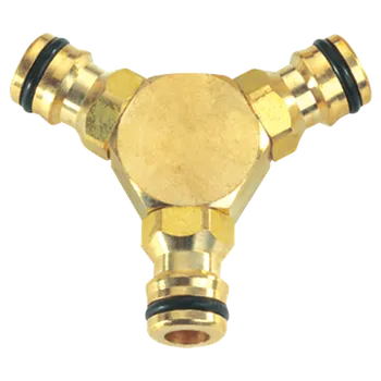 Hadicová spojka Zahradní spojka hadic mosazná pro 3 rychlospojky, spojení zahradních hadic Z066