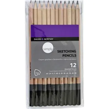 Grafitová tužka Daler-Rowney Sada skicovacích tužek Simply 12 ks, mix tvrdostí