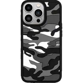 Pouzdro na mobilní telefon Ochranný kryt se vzorem maskování pro iPhone 13 Pro - šedý