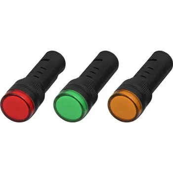 Bodové svítidlo Onpira Signální kontrolka 12 V a 24 V Ø 18 mm s blikající LED Barva: Oranžová, Napětí: 12 V