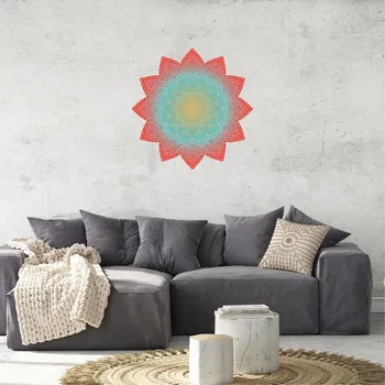 Samolepící dekorace LuxusniObrazy.cz Samolepky na zeď – Mandala červeno-modrá