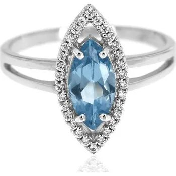 Prsten Zlatnictví U Kostela Dámský zlatý prsten s modrým kamenem 85bm 62 3053-20389741