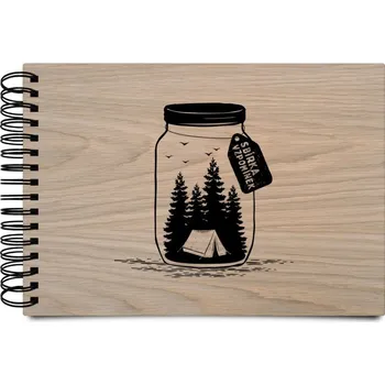 Fotokniha Dřevěné album s kroužkovou vazbou Sbírka vzpomínek