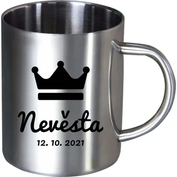 Nerezový hrnek Nevěsta s datem