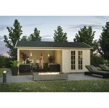 Zahradní domek Dřevěný zahradní domek SKAN HOLZ Tilburg přírodní 613 x 380 cm