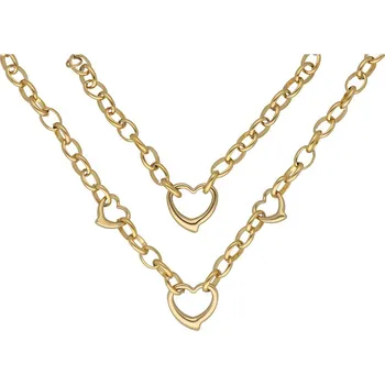Souprava šperků Doria Set šperků z oceli zlatý SRDÍČKA B224