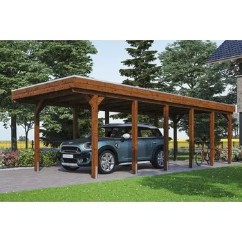 Přístřešek na auto Přístřešek na auto SKAN HOLZ Friesland 314 x 860 cm ořech vč. EPDM fólie