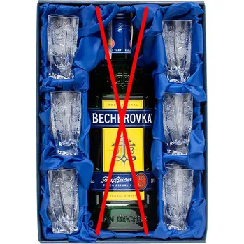 Sklenice Bohemia Crystal Becherovka set broušené sklenice na likér 6ks. 50ml