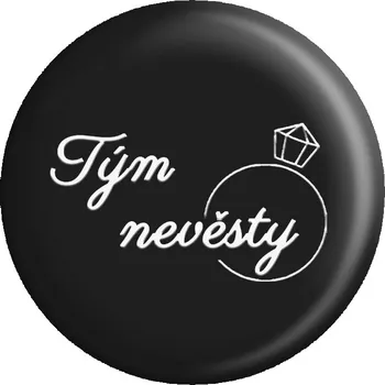 Placka Tým nevěsty s prstenem (Černá)