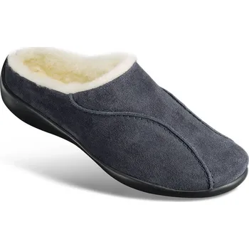 Dámská zdravotní obuv Dámské zimní pantofle s podšívkou ze střižní vlny, velurová useň, modrá: 41