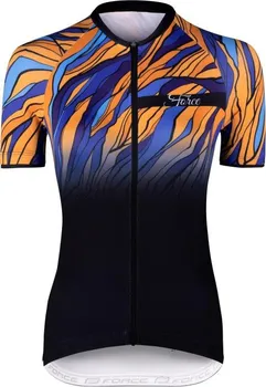 cyklistický dres Force F Life Lady s krátkým rukávem černý/modrý/oranžový S