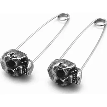 Náušnice Steel Edge Visací náušnice sichrhajska s lebkou WJHE251