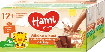 Dětská kaše Nutricia Hami mlíčko s kaší čokoláda 12 M 4x 250 ml