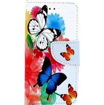 Pouzdro na mobilní telefon Pouzdro iPhone SE 2022 knížkové Barevné s motýlky (kryt neboli obal na iPhone SE 2022)