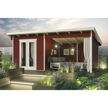 Zahradní domek Dřevěný zahradní domek SKAN HOLZ Texel švédská červená 550 x 250 cm