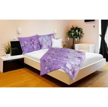 Povlečení Bavlněné povlečení Nela fialová 140x200