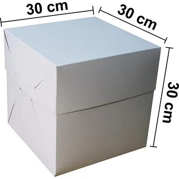 HIT OFFICE Kompletní Dortová krabice patrová - (dno + víko) 30x30x30 cm - [25 ks]