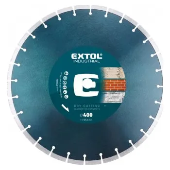 Řezný kotouč Extol Industrial kotouč diamantový řezný segmentový na BETON, suché řezání, O 400x25,4x3,5mm 8703083