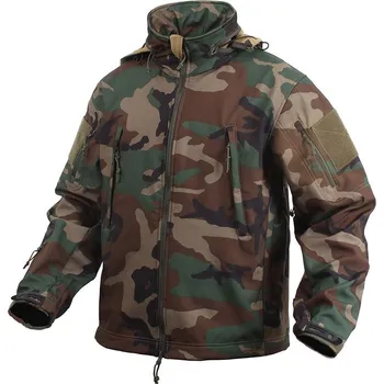 ROTHCO Bunda TACTICAL s kapucí softshell WOODLAND velikost: M + Doprava zdarma na další nákup