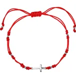 EVOLUTION GROUP CZ Červený náramek proti uhranutí stříbrný křížek - 13023.3