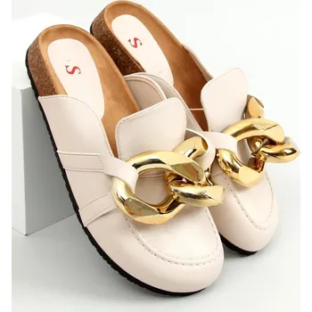 Dámské polobotky Dámské nazouváky T397 - Inello světlá káva 39