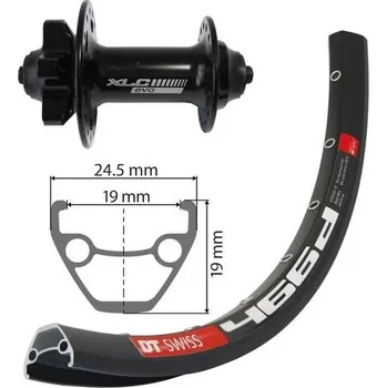 Ráfek na kolo OEM přední zapletené kolo 29' XLC 6int DT Swiss D466 (černá)