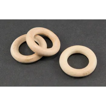 Dřevěná hračka Dřevěné kolečko - světlé dřevo - průměr vnitřní 2,5 cm / vnější 5 cm