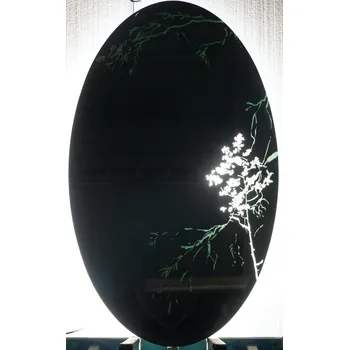 Zrcadlo 100 x 60 cm Borovice svítí jako měsíc pískované zrcadlo, podsvícení 1/5 STOD007