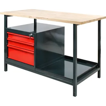 Dílenský stůl DEMA Dílenský pracovní stůl se zásuvkami EKO 3S 24903, antracit/červená
