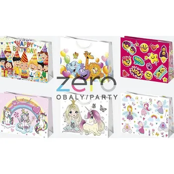 Dárková taška Taška papírová dárková 30x23x10 cm (lak) - dětské (mix)