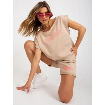 Dámská tepláková souprava dvoudílná bavlněná PRUDENCE béžová