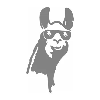 Samolepící dekorace SAMOLEPKA Lama 003 pravá (17 - šedá) NA AUTO, NÁLEPKA, FÓLIE, POLEP, TUNING, VLASTNÍ TEXT, TISK, AUTOSAMOLEPKY.cz, POLEPY, OBRÁZEK, LOGO, SAMOLEPKY