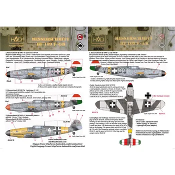 Plastikový model HAD models 1/48 Decal Bf 109 F-4/b (Luftwaffe, Hepper Al.)