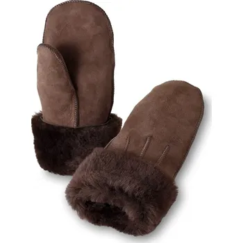 Rukavice Wooline Dámské kožené rukavice \"Exclusive\", tmavě hnědé s kožešinou Velikost: L