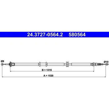 Brzdový systém Tažné lanko, parkovací brzda ATE 24.3727-0564.2