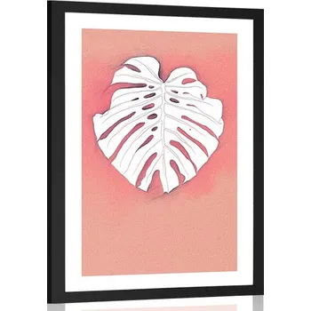 Plakát Dovido Plakát s paspartou list na růžovém pozadí