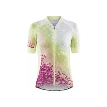 cyklistický dres CRAFT Adv Endur Graphic W žlutá s červenou 1910554-007541 S; Žlutá dres + DÁREK DLE VÝBĚRU!