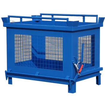 Skladový kontejner Kontejner se spodním výsypem síťovaný 1000l Hnědá RAL 8014