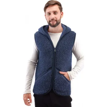 Dámská vesta Vesta s kapucí z ovčí vlny Everest S-L tmavě modrá, Barevné varianty Modrá, Velikosti S 200-100-00269