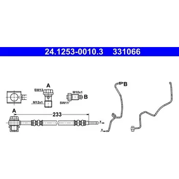 Brzdový systém Brzdová hadice ATE 24.1253-0010.3