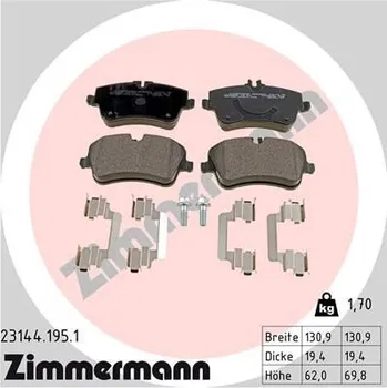 Auto-moto Sada brzdových destiček, kotoučová brzda ZIMMERMANN 23144.195.1
