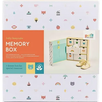 Hračka pro nejmenší Petit Collage Krabička vzpomínek Baby, mix barev