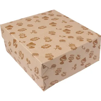 Krabice na pečivo TAVOBAL Papírová dortová krabice KRAFT s motivem 220*220*90 mm