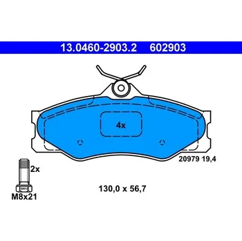 Brzdová destička Sada brzdových destiček, kotoučová brzda ATE 13.0460-2903.2